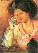 Lovis Corinth, Dame mit Weinglas